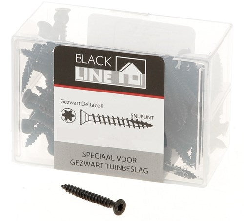 Blackline spaanplaatschroef hcp zwart pk torx tx20 +snijpunt 3.5x25 | 100 stuks - 6904.20.13525