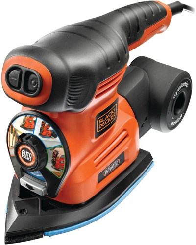 Black+decker ka280k 220w 4in1 Multischleifer | flache, detaillierte und exzentrische Schleifsohle | 4x Profilpunkte | 1x Schleiffinger | 14x Schleifblätter | im Fall - ka280k-qs