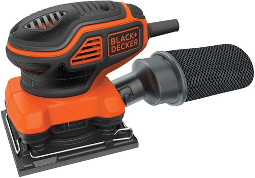 Black+Decker KA450 220W 1 4-Blatt-Exzenterschleifer | 1x Schleifgitter | Staubsammelbeutel – ka450-qs