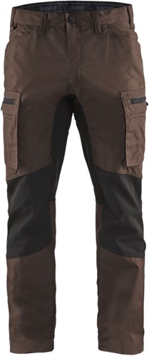 Blåkläder service werkbroek met stretch 14591845 | bruin zwart | maat 48 - 7330509527498