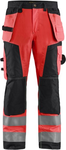 Blåkläder werkbroek high-vis 15681811 | high vis rood zwart | maat 56 - 7330509403044