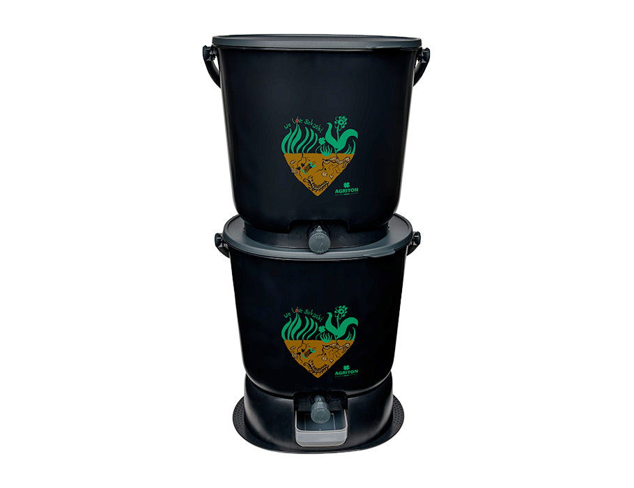 Em Agriton Bokashi Kücheneimer – Essential Black – Komplettset