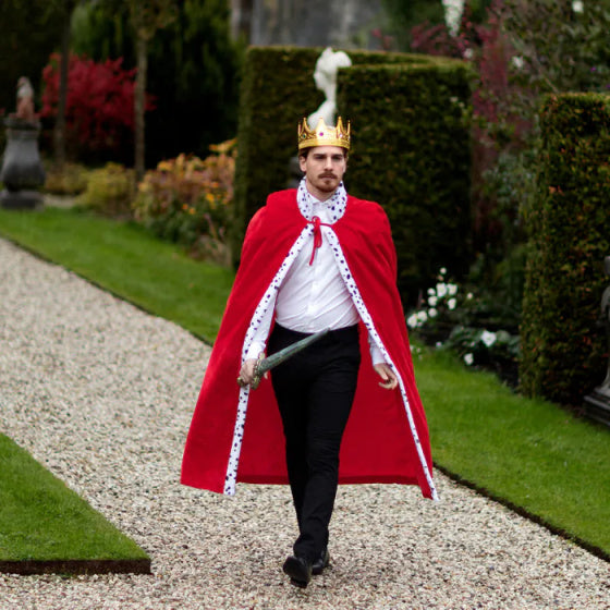 Boland Koningsmantel Deluxe Männer 130 cm rot
