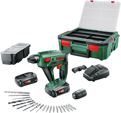 Bosch grün uneo maxx sbx – Akku-Bohrhammer | 18v | 2 x 1,5 Ah Akku + Ladegerät | im Fall - 060395230k