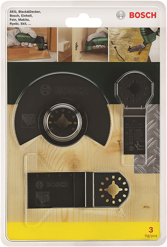 Bosch accessoires bosch universele multitool set - 3-delig - voor hout en metaal