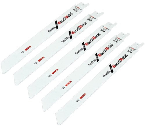 Bosch Zubehör 100x Säbelsägeblatt flexibel für Holz und Metall S1122HF - 2608656034
