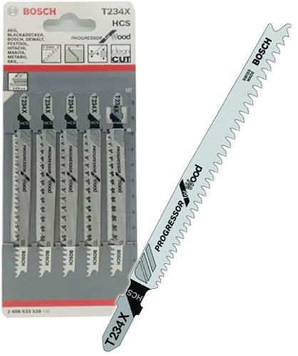 Bosch Zubehör 5x Progressor für Holzstichsägeblatt T234x - 2608633528