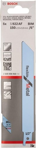 Bosch Zubehör 5x Säbelsägeblatt flexibel für Metall S922AF - 2608656013