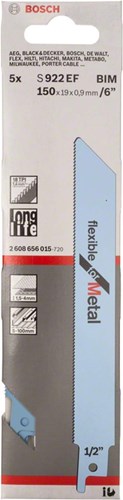 Bosch Zubehör 5x Säbelsägeblatt flexibel für Metall S922EF - 2608656015