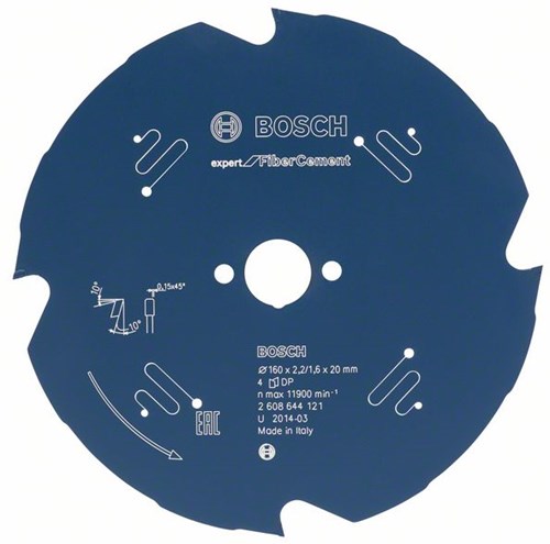 Bosch Zubehör Kreissägeblatt Expert für Faserzement 140x20x1,8 1,3x4 - 2608644120