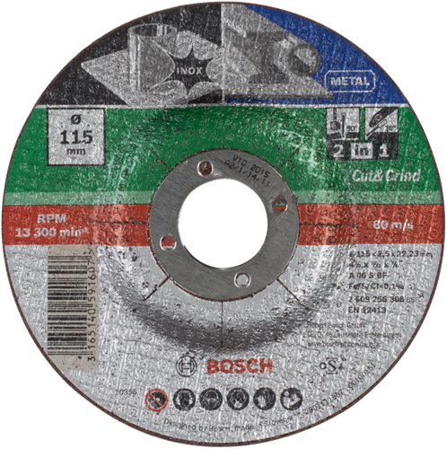 Bosch Zubehör Trennscheibe 2 in 1 Metall+Inox, 115 x2,5 gebo - 2609256308