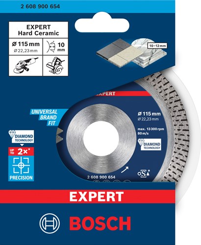 Bosch Zubehör Expert Hartkeramik-Diamanttrennscheibe 115 x 22 | 23 x 1 | 4 x 10 mm – 2608900654