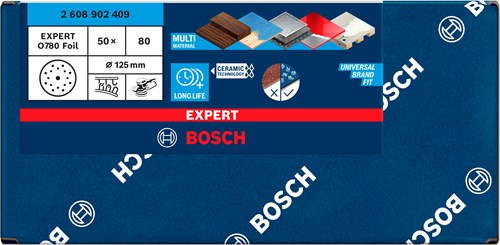 Bosch accessoires expert schuurschijf o780 met film onderlaag, 125 mm, g80, 50x - 2608902409
