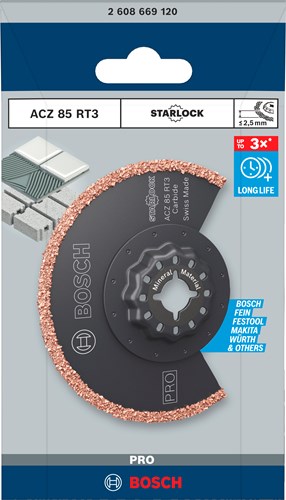 Bosch Zubehör Bosch Pro Acz 85 RT3 – Multitool-Sägeblatt – segmentförmig – Hartmetallriff – Starlock