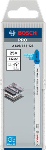 Bosch Zubehör Pro Metallrohre und Profile T321AF Stichsägeblatt | 132mm | 25 Stück - 2608655126