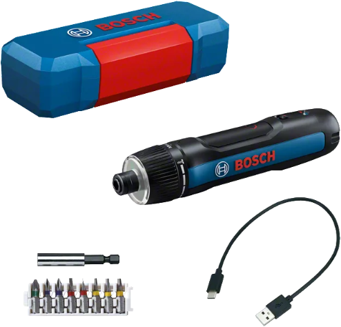 Bosch blauw bosch professional go (gen 3) - schroefmachine - geïntegreerde accu 3.6v 2.0 ah - usb c-oplaadkabel - 8-delige bit set - bithouder - koffer