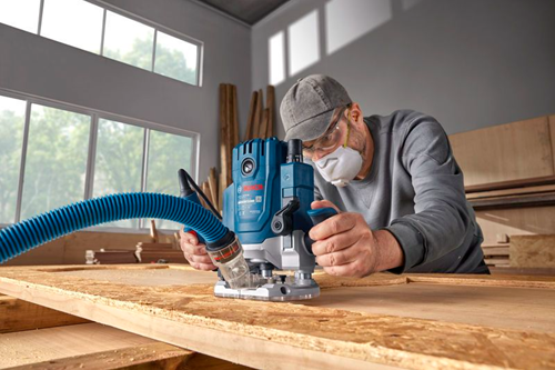 Bosch Blue Gof 20-12 Oberfräse | inkl. Passfeder, Parallelanschlag, 2x Spannzange, 2x Staubadapter, 2x Rollenführung - 0601627220