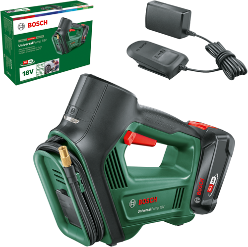 Bosch Green Bosch Universalpumpe 18 V Kompressor – 10,3 bar – mit 18 V Akku und Ladegerät