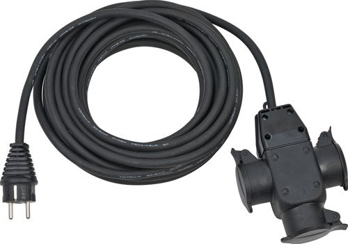Ngk brennerstuhl baustelle verleabel | 10m | h07rn-f3g1,5 schwarz | mit 3-Wege-Gummikupplung | ip44 - 1167810301