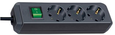 Brennerstuhl eco-line 3-fach schwarze Steckdose mit Schalter | 1152300015 - 1152300015