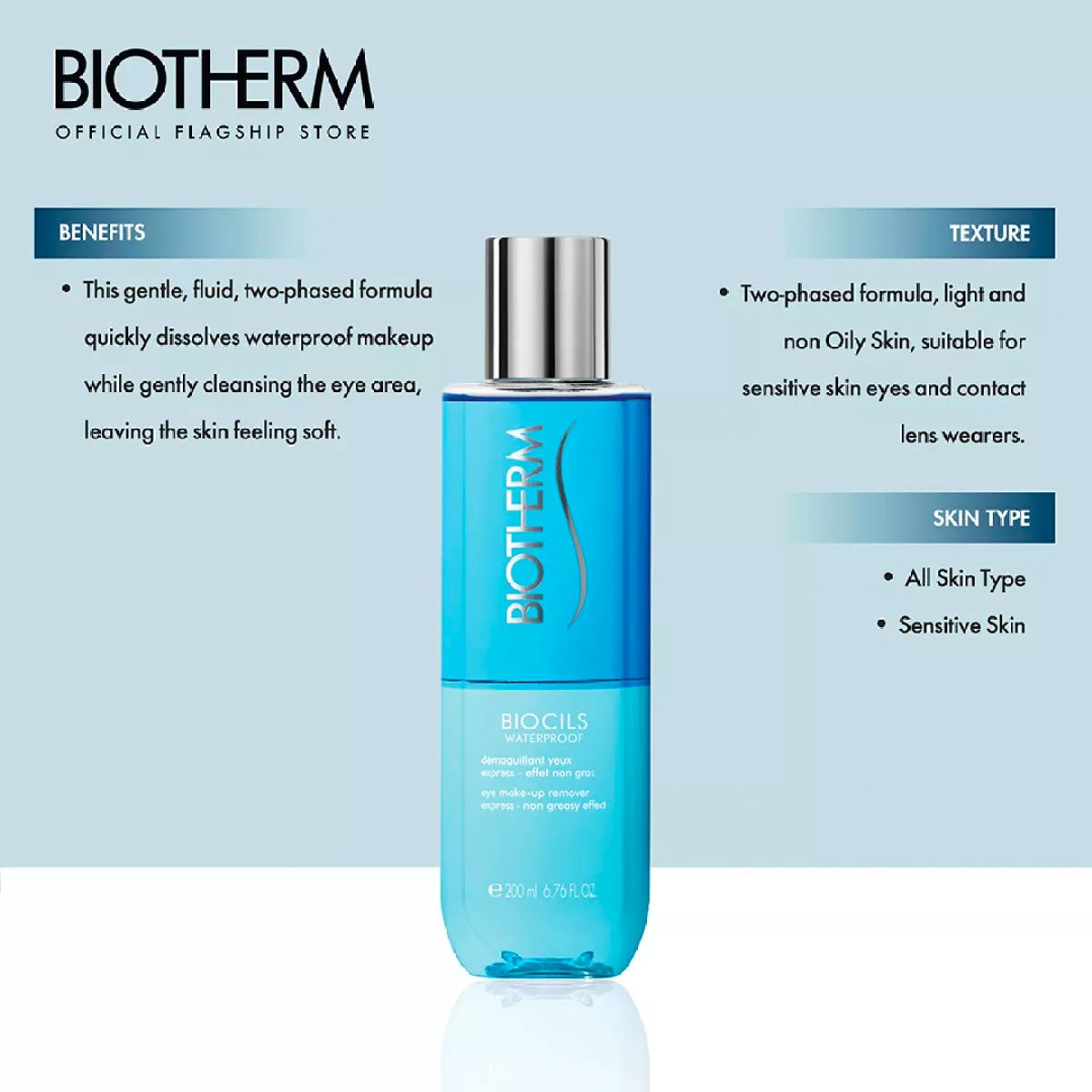 Biotherm wasserfestes Make-up Entferner Biocils Flasche 100 ml Damen