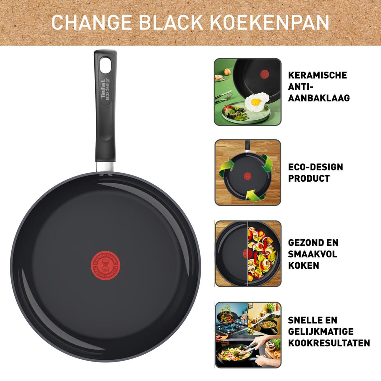 Tefal Change schwarze Bratpfanne ø24cm