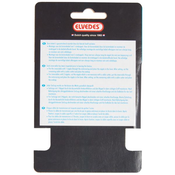 ELVEDES Rem Binnenkabel 2.000 mm 1 × 19 Drahtverzinke Ø1,5 mm mit T-Nipple Ø7 × 6 mm