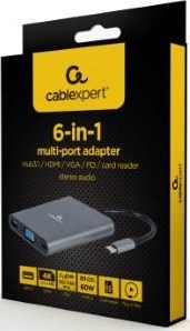 Enzo cablexpert USB-C 6-in-1 Multi-Adapter USB-C Dock 6-fach – 9530506