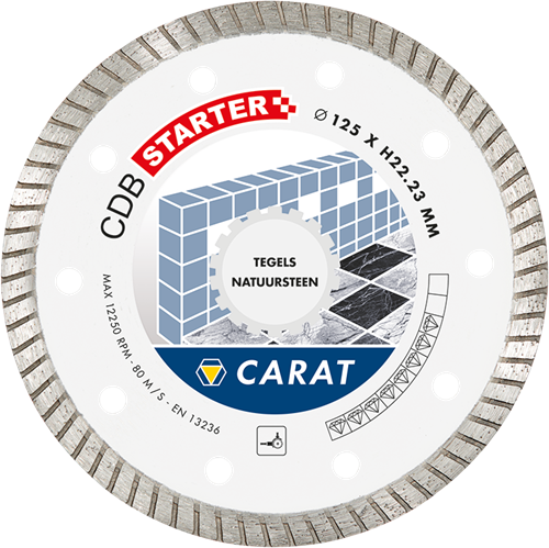 Carat cdbs125300 Diamantsägeblatt für Trockenschnitt – 125 x 22,23 x 10 mm – Natursteinfliesen – cdbs125300