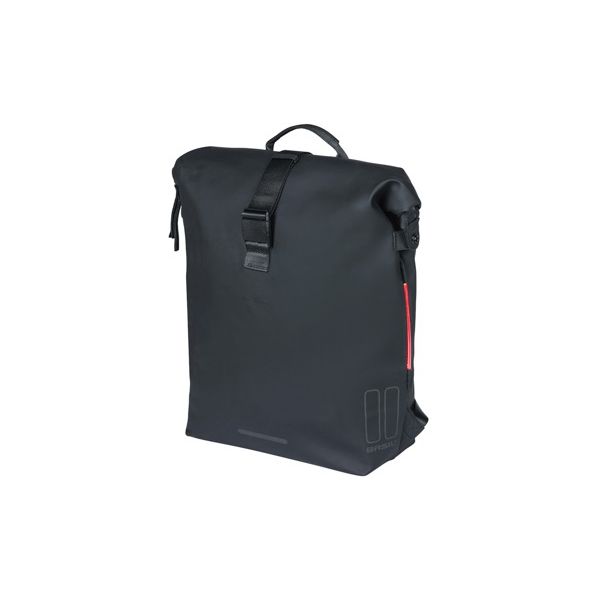 Basil Soho Nordlicht Fahrrad Rucksack - Schwarzer moderner Rucksack mit LED