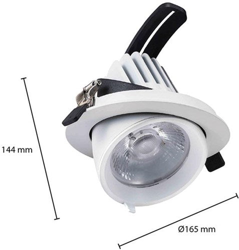 Enzo cct led downlighter wit 30w banaan model 45gr. tri-white - led2380
