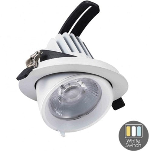 Enzo cct led downlighter wit 30w banaan model 45gr. tri-white - led2380