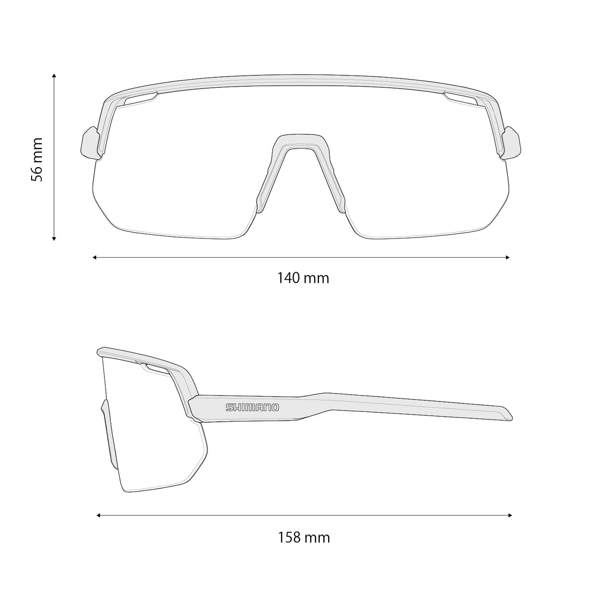 Shimano Technium L Road mattweiß – Sportbrille