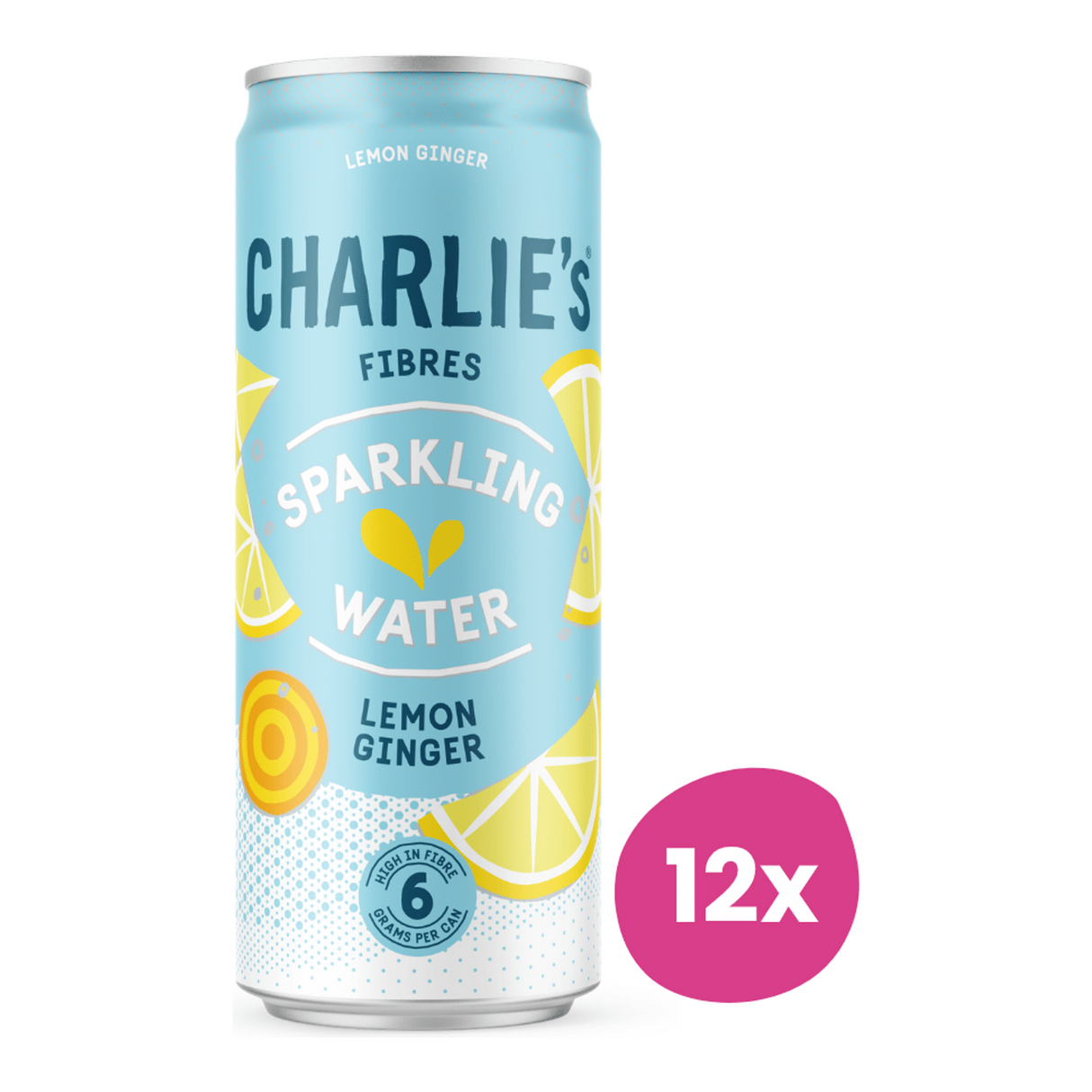 Charlie's fibers lemon ginger blik (12x 33 cl)