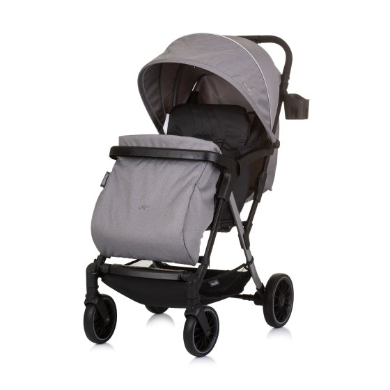 Chipolino Bernsteinfaltbarer Buggy mit Fußabdeckung Granitgrau Schwarz