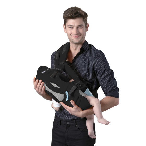 Chipolino bequemer ergonomischer Babytrage mit 4 Babypositionen schwarzblau