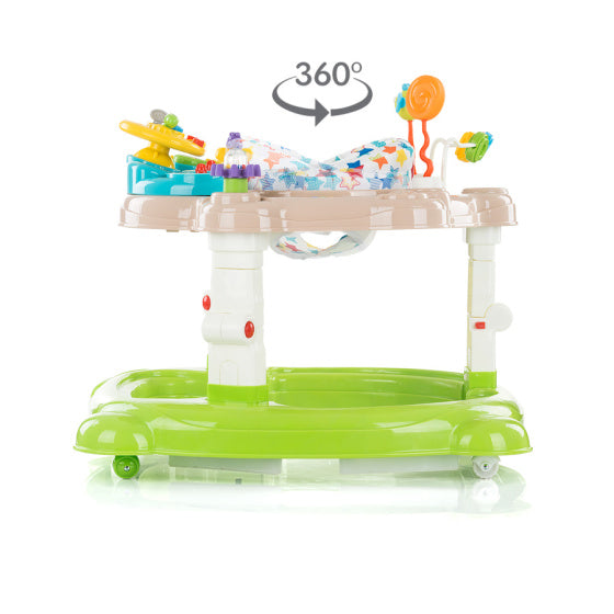 Chipolino Joya Lux 4-in-1 Walking Stuhl 360 ° Rotatable Faltengrün