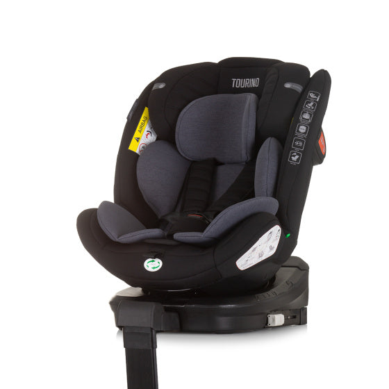 Chipolino Tourino Autositz i-Size 40-150 cm Isofix 360° Obsidianschwarzgrau