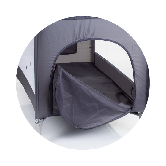 Chipolino faltbares Camping -Cot mit wechselnden Kissen -Granit -Anthraziten