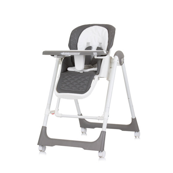 Chipolino-Milchschüttler 2-in-1 Hochstuhl Schaukelstuhl Granitgrau Weiß