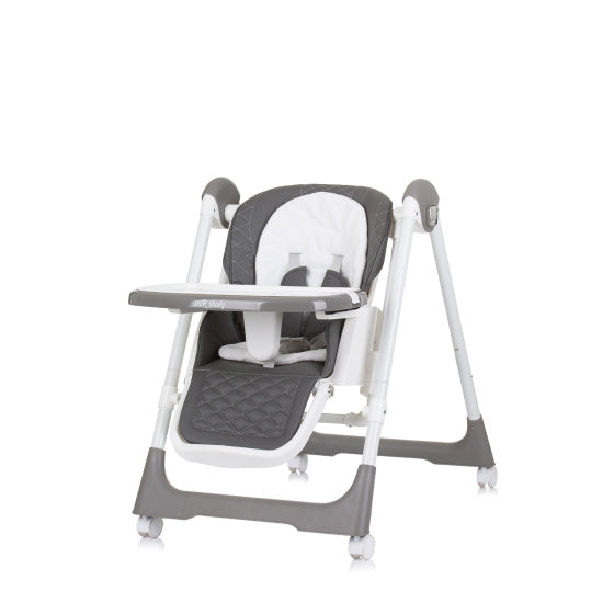 Chipolino-Milchschüttler 2-in-1 Hochstuhl Schaukelstuhl Granitgrau Weiß