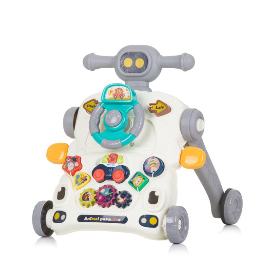 Chipolino Car 3-in-1 Walker mit Spielzeugauto Musik grau