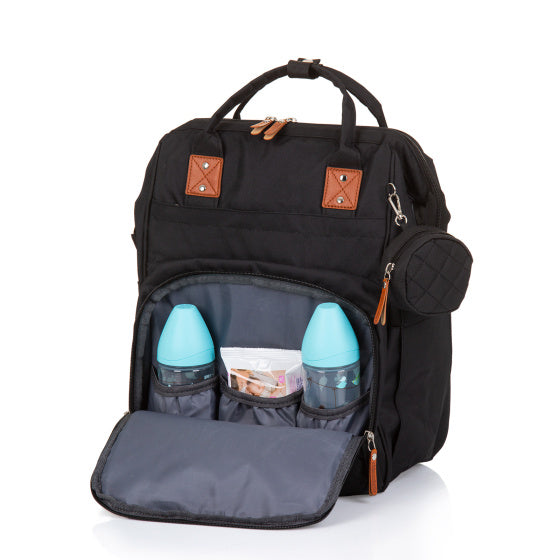 Chipolino -Rucksackwickeltasche mit zusätzlichem Speicherplatz Obsidian Schwarz