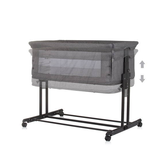 Chipolino Zen Beistellbox mit Moskitonetz Granitgrau