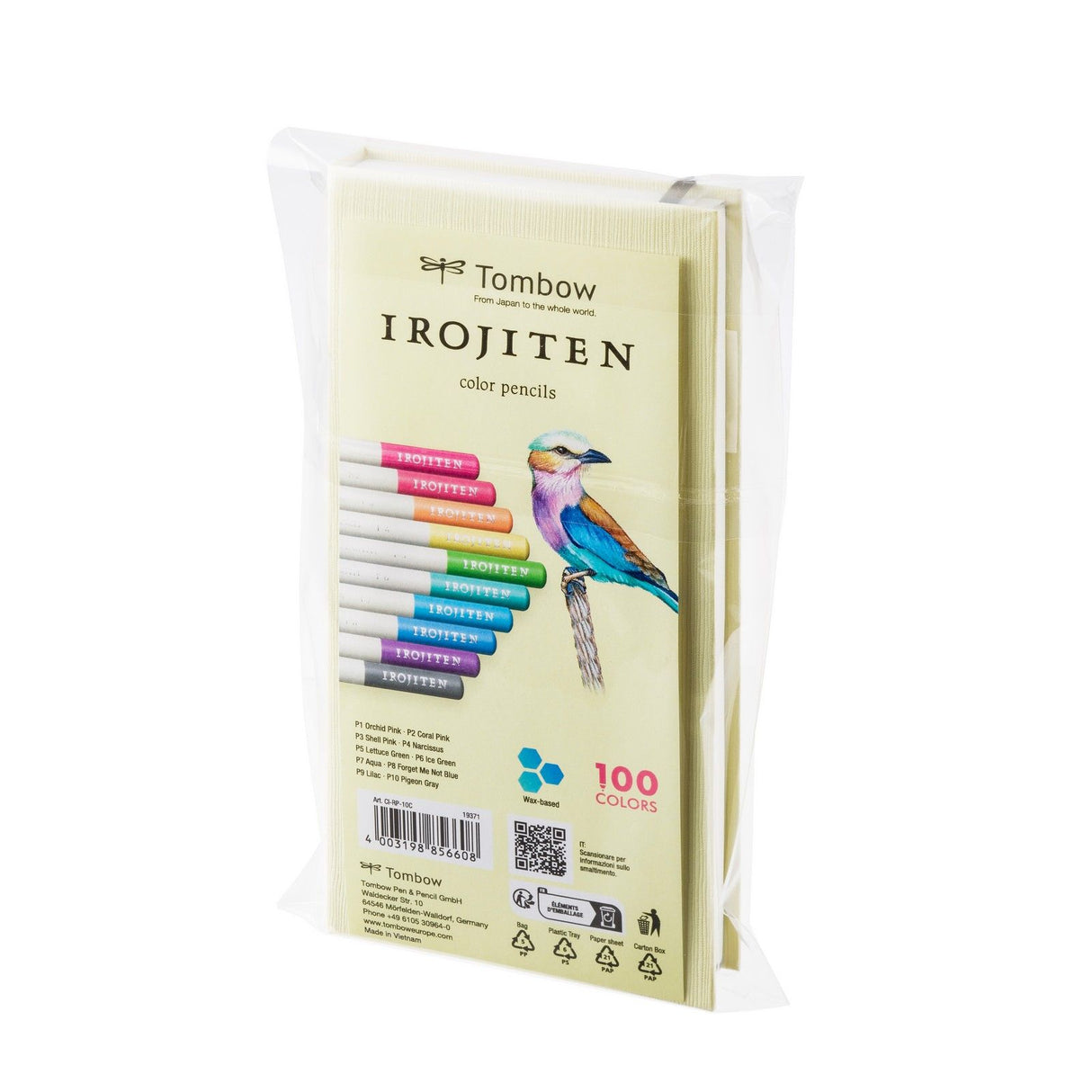 Tombow • Farbstift Irojiten für Künstler und Bastler, Set Band 1: Blasston L, 10 Farben