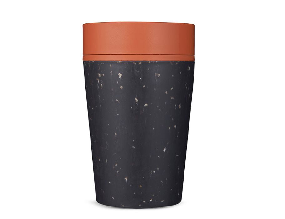 Circular Co. Kaffeetasse - runde Tasse - schwarz orange - 227 ml