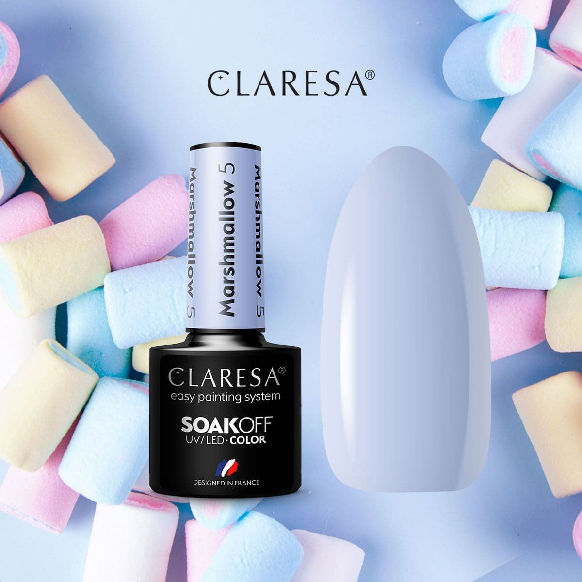 Claresa UV-LED-Gel-Nagellack, 5 ml, Marshmallow 5