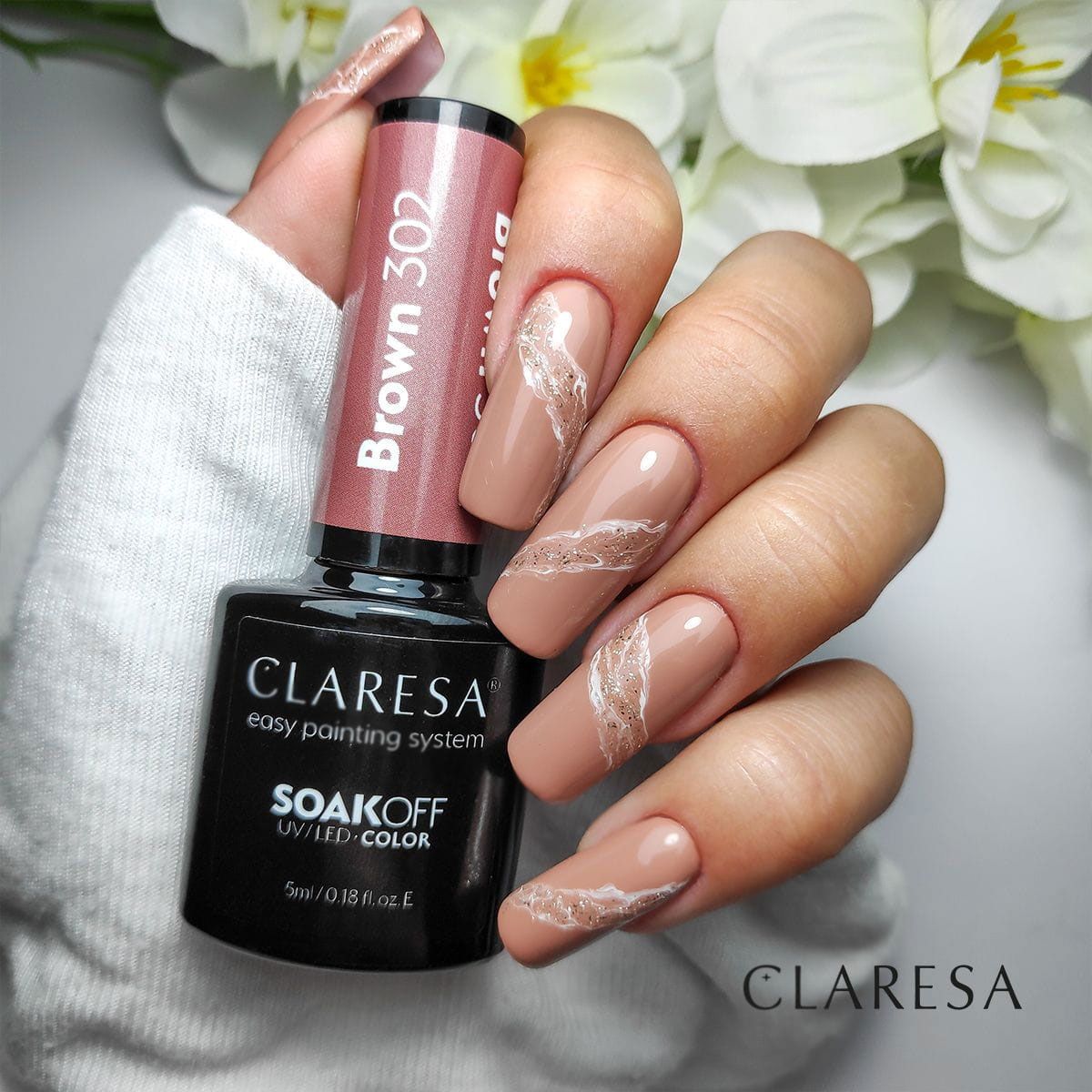 Claresa UV-LED-Gelpolitur 5 ml Braun 302 Bring mich zum Fluss
