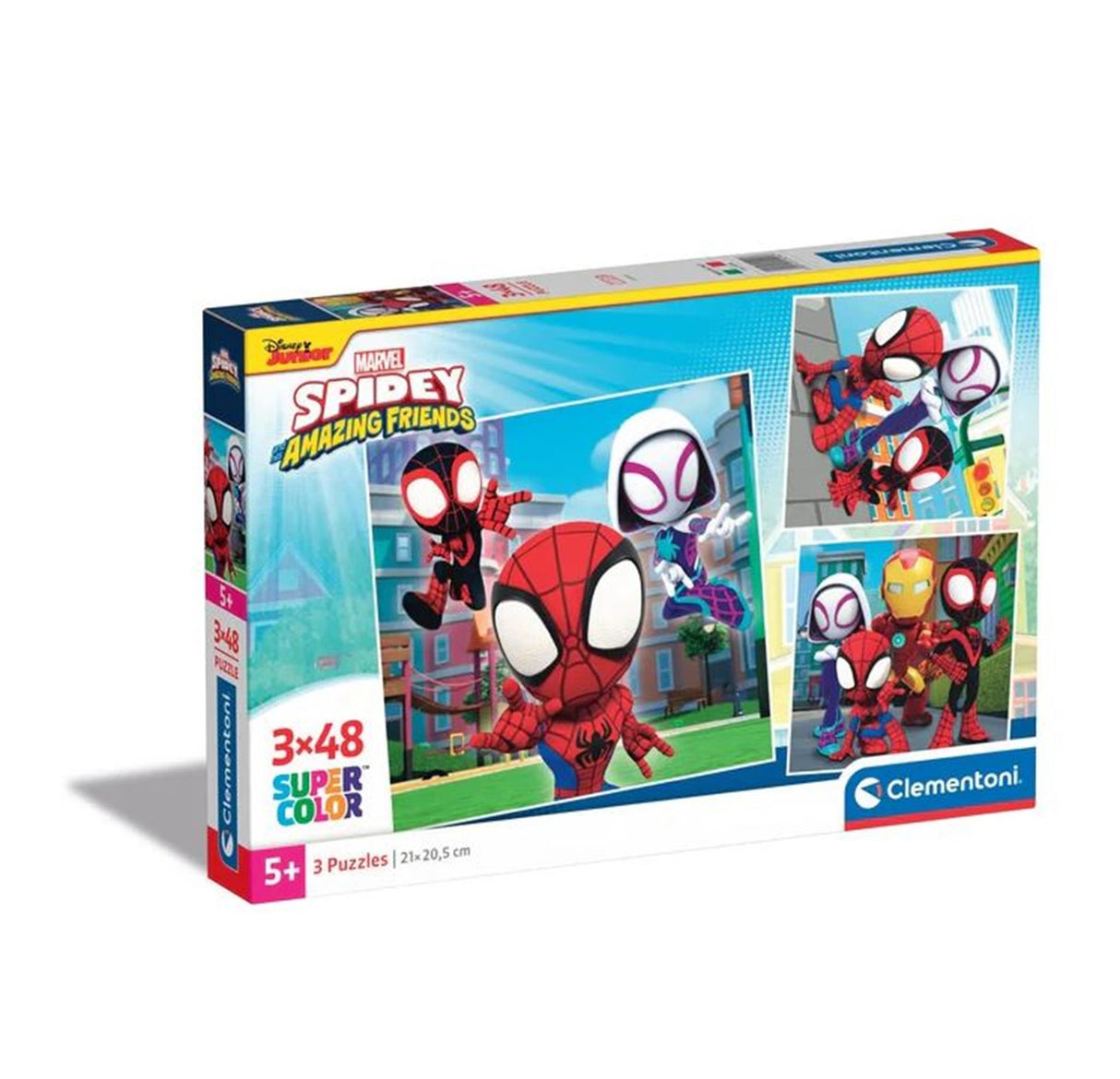 Clementoni Jigsaw Puzzle Super Color Square Marvel Spidey und seine Freunde, 3x48st.