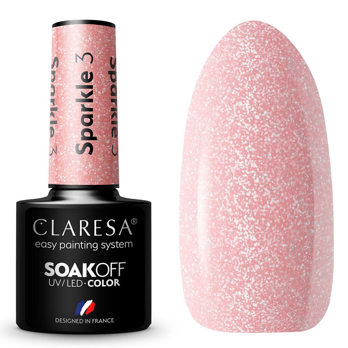 Claresa UV-LED-Gel-Nagellack, 5 ml, Sparkle 3